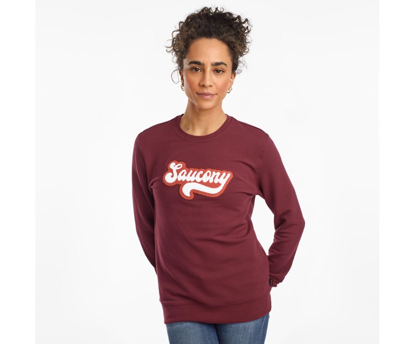 Women\'s Saucony Rested Crewneck Shirts Burgundy | Singapore 283VRWD